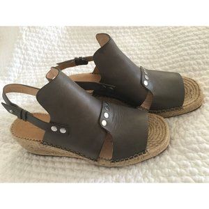 Rag and Bone Khaki Grey Platform Espadrilles Size 40/10 US Wedge Sandals
